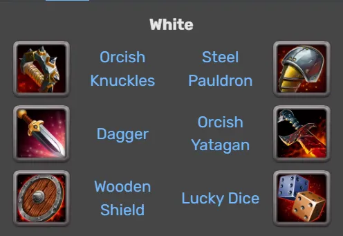 Hero Wars Jhu items