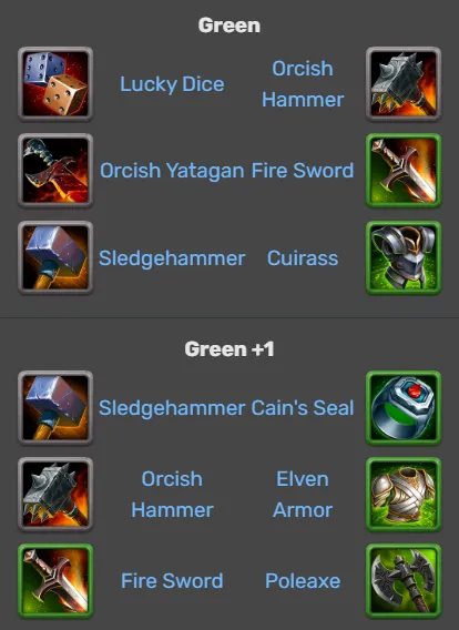 Hero Wars Luther Items