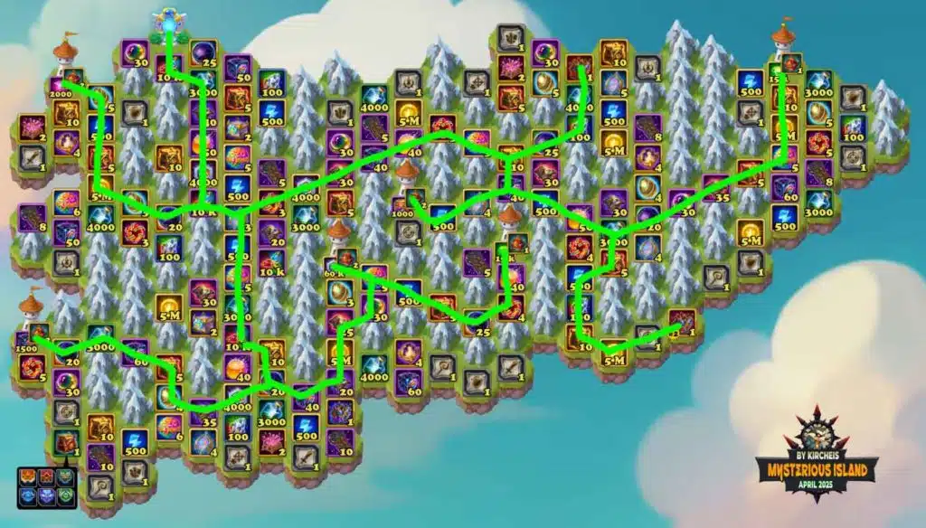 Hero Wars April Mysterious Island Map