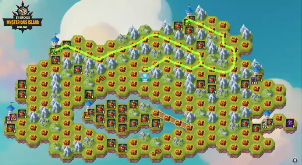 Mysterious island june map emeralds