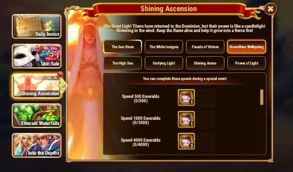 Hero Wars Shining Ascension Event
