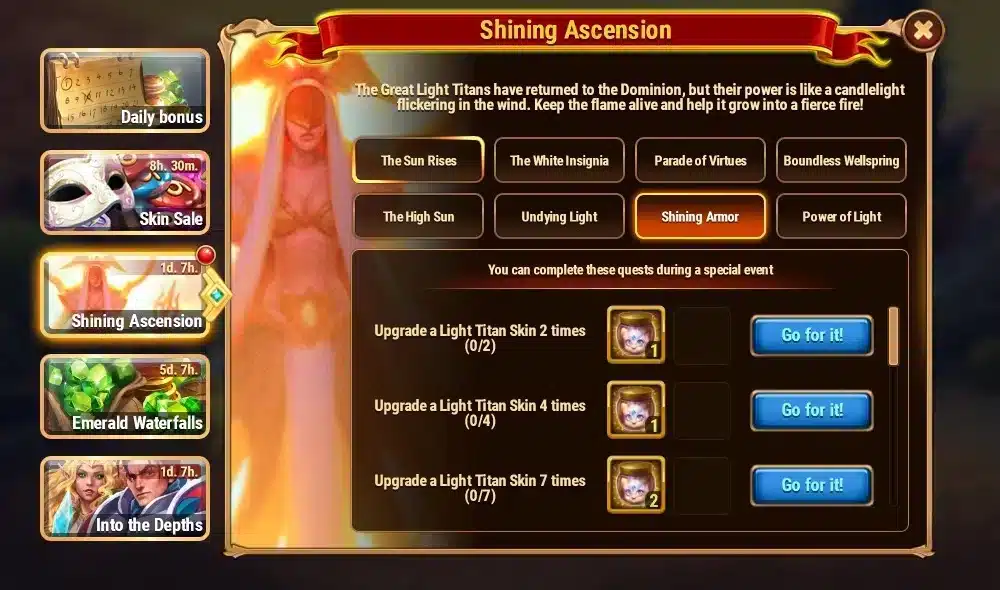 Hero Wars Shining Ascension Event