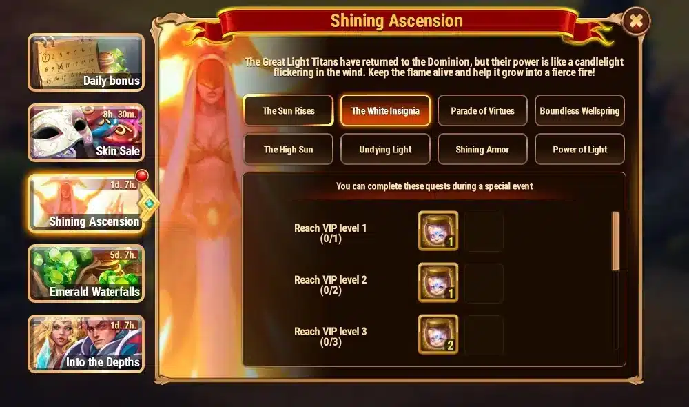 Hero Wars Shining Ascension Event