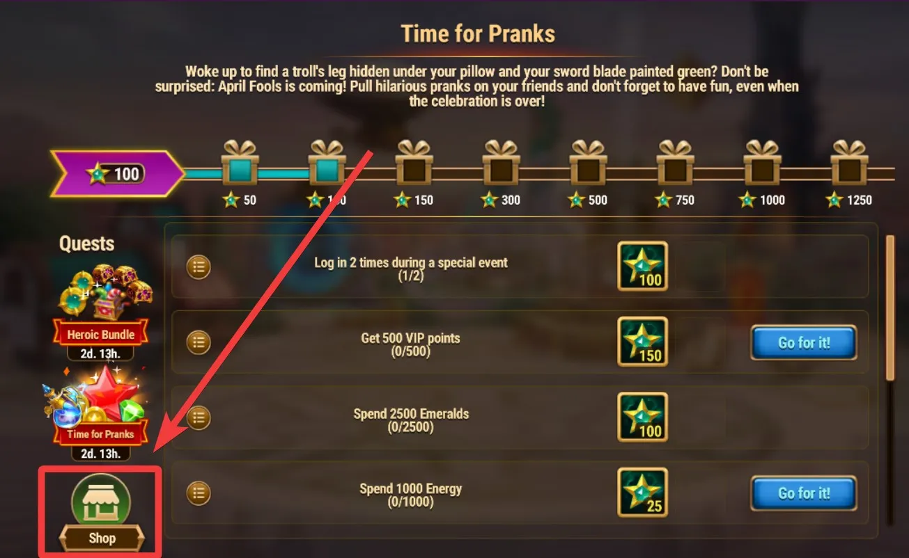 Hero Wars Event Shop