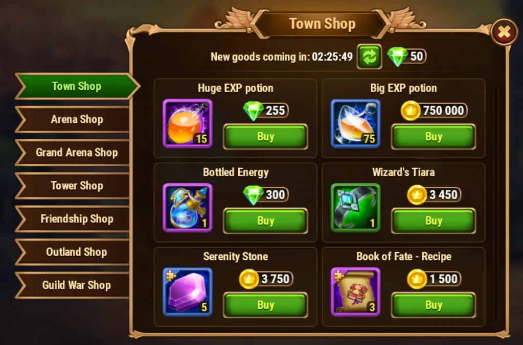 Hero Wars Town Shop
