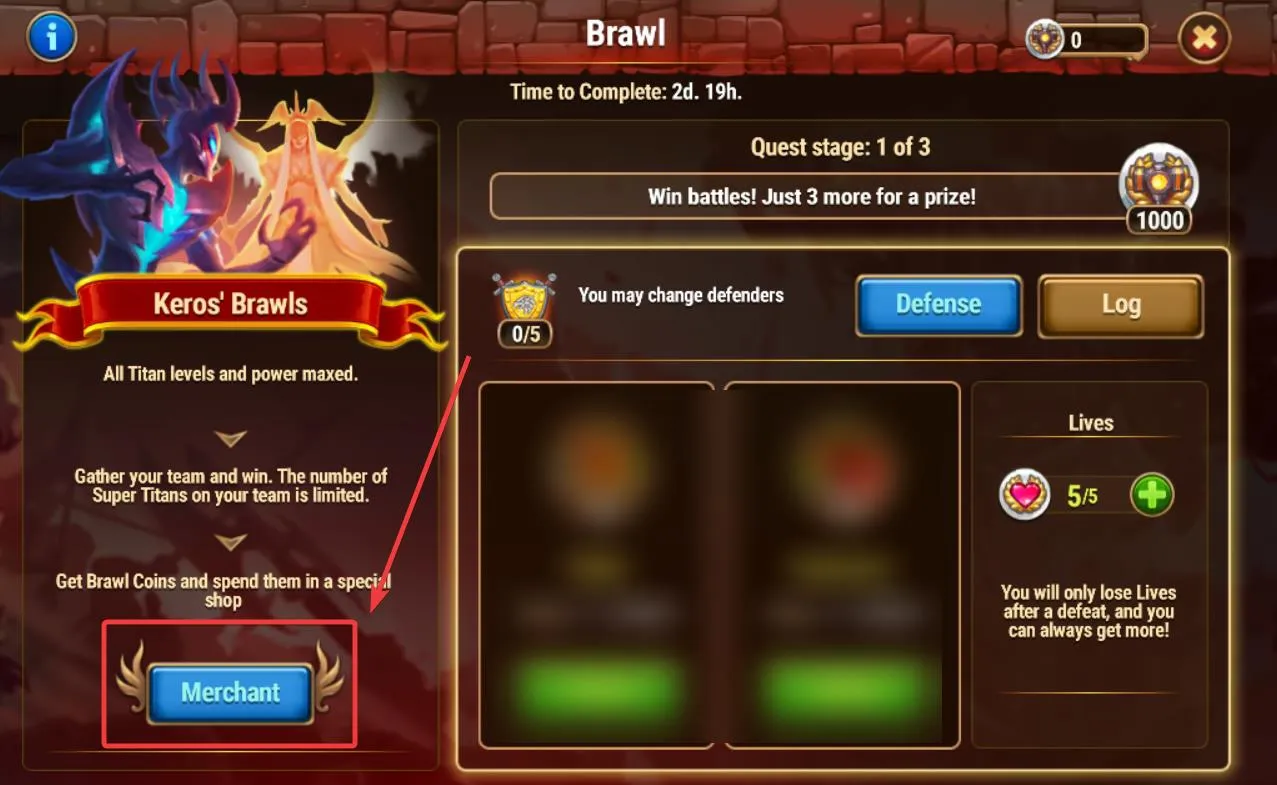Hero Wars Event Shop merchant button