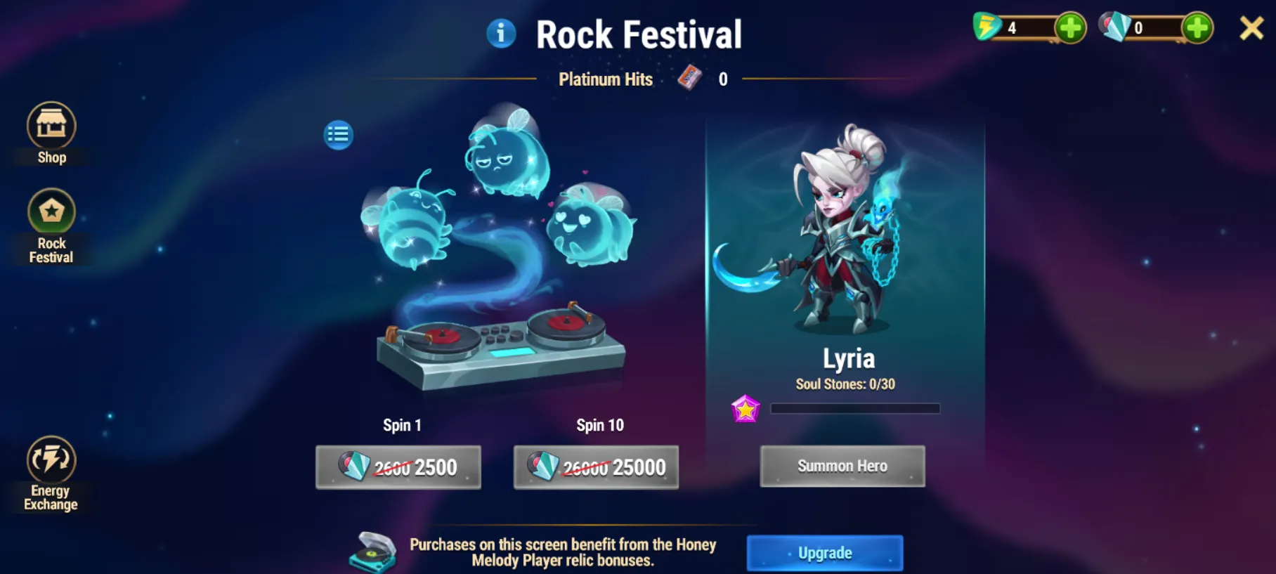 Hero Wars Event Shop Lyria rock festival