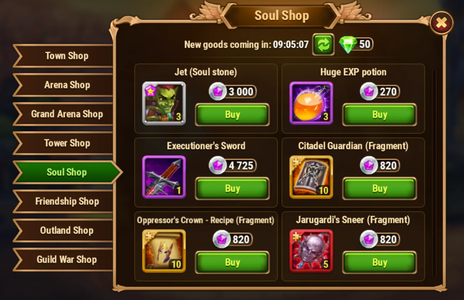 Hero Wars Soul Shop
