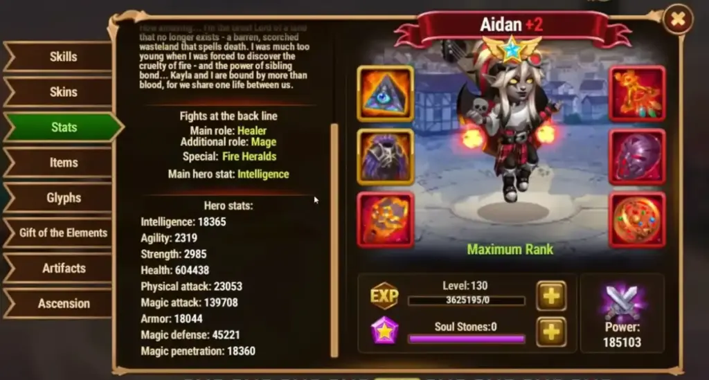 Hero Wars Aidan Guide