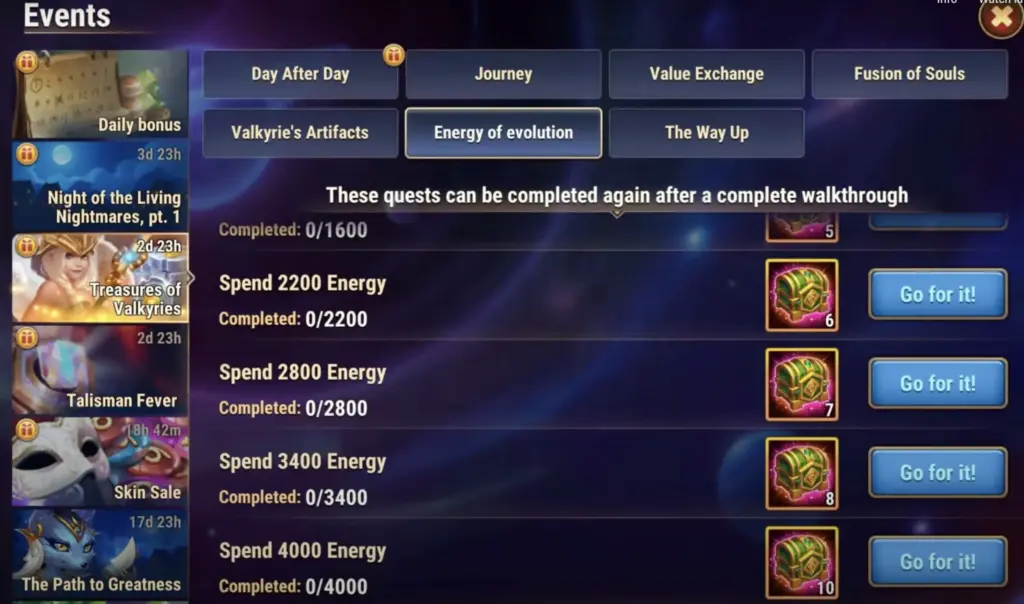 treasure of valkyries event