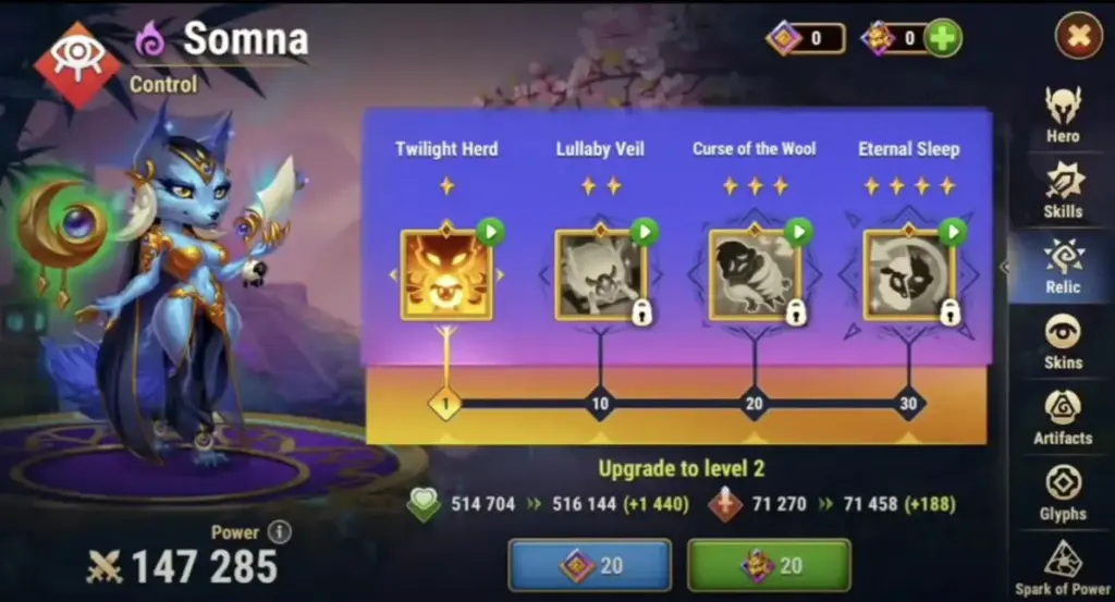 Somna Relics strategy