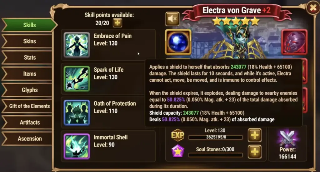 Electra’s Skill Embrace of Pain