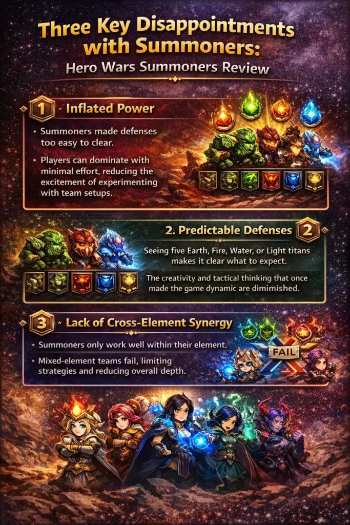 Hero Wars Summoners Review info-graphics