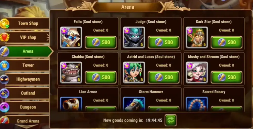 Hero Wars store value