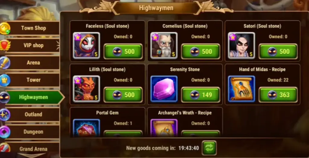 Hero Wars store value