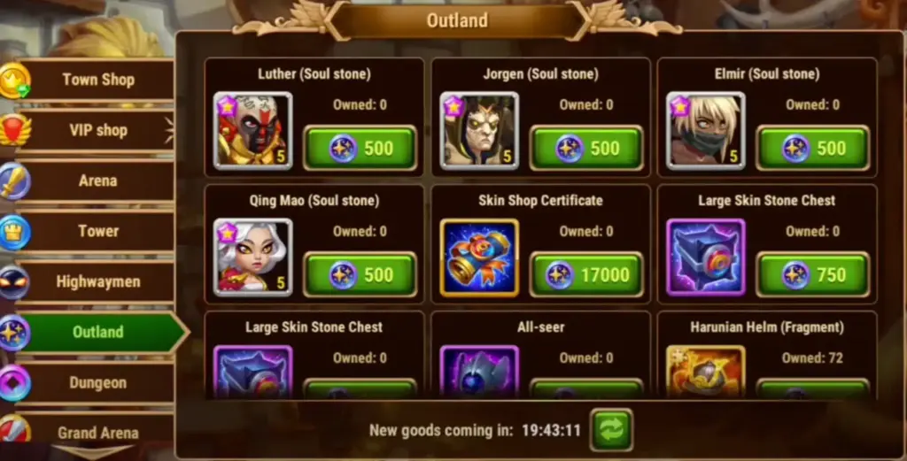 Hero Wars store value