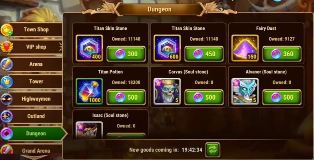 Hero Wars store value