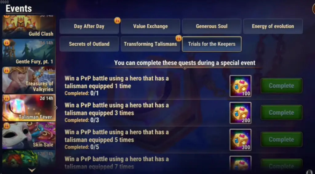 Talisman Fever event