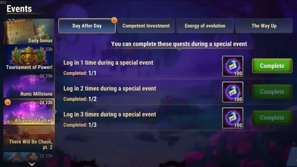 Alliance of Forces event