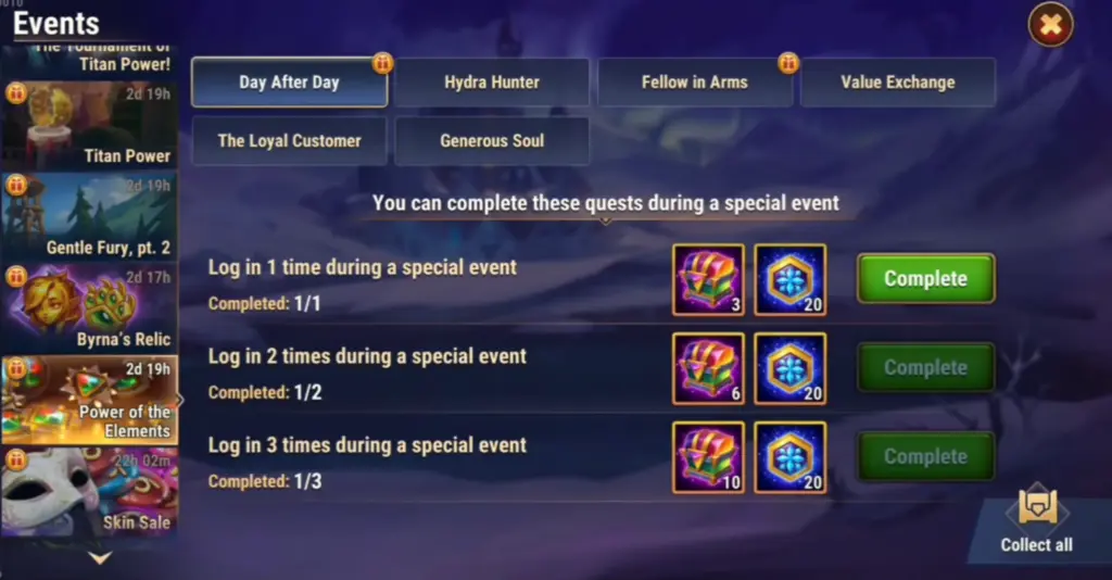 Power of the Elements event