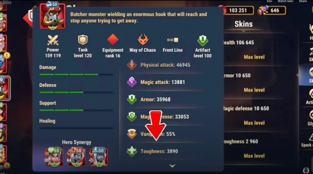 Toughness Skins Mechanics
