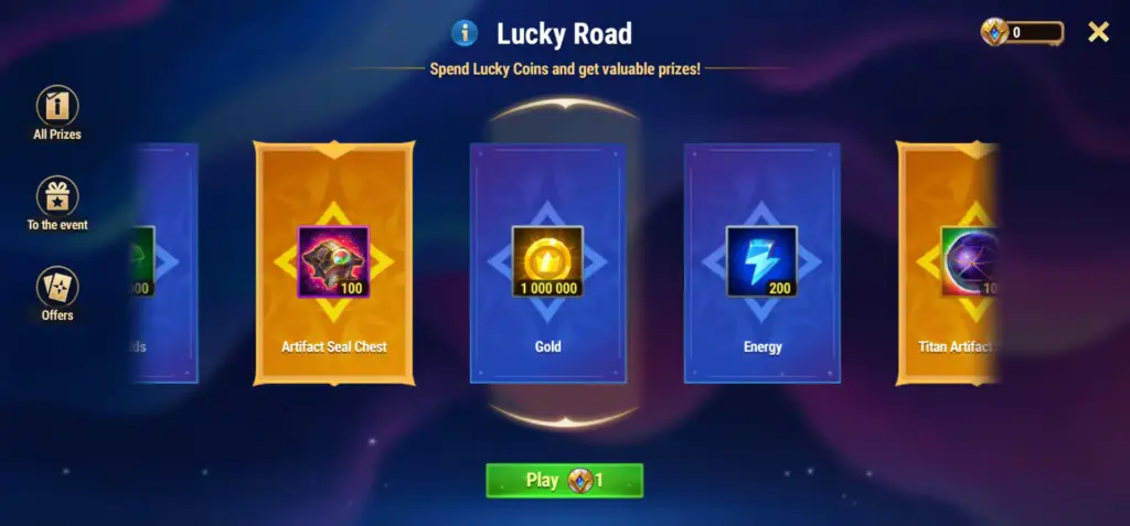 lucky road prizes