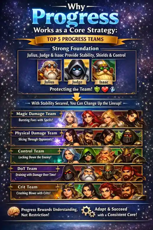 top 5 progress teams infographic
