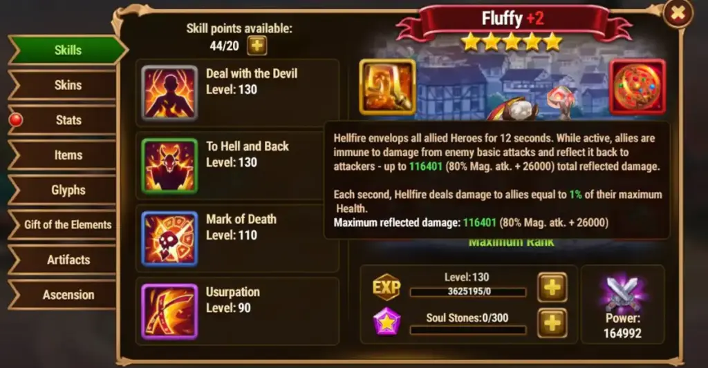 Fluffy's Deal with the Devil skill