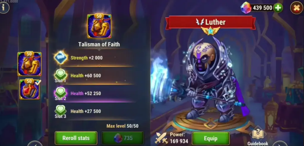 Luther Talismans Guide