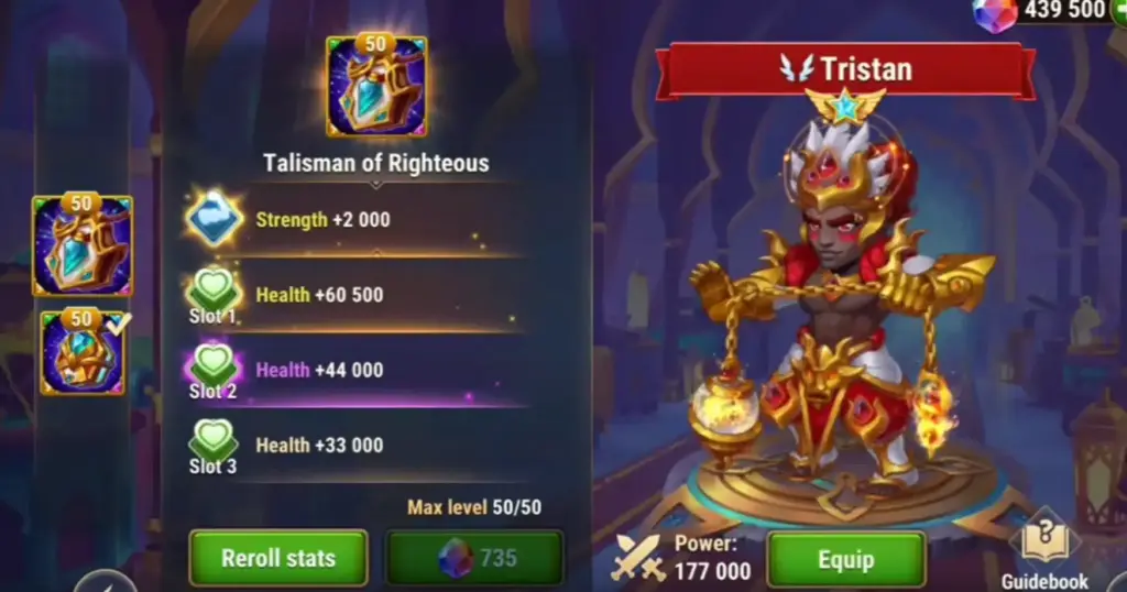Tristan Talisman Comparison