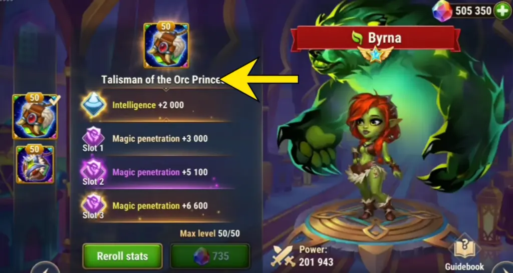 Byrna Talismans Guide