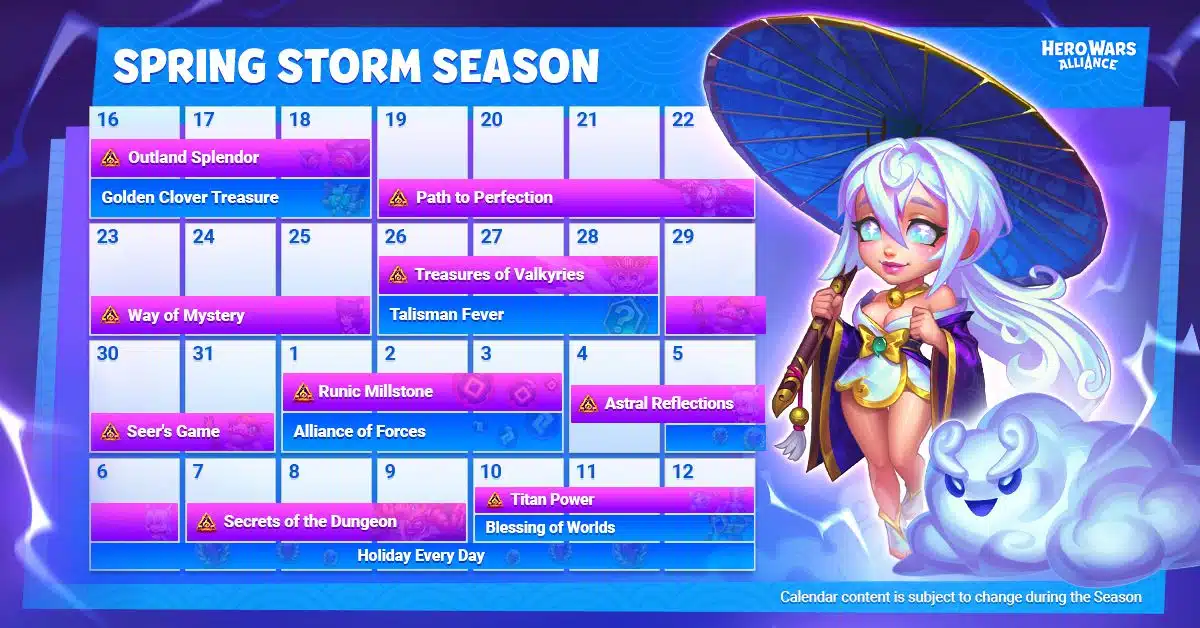 Hero Wars Alliance March Guild Versus Guide Calendar Overlaps