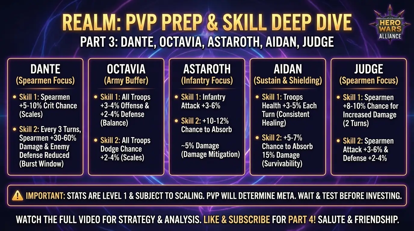 Dante and Octavia Realm Hero Skills Guide