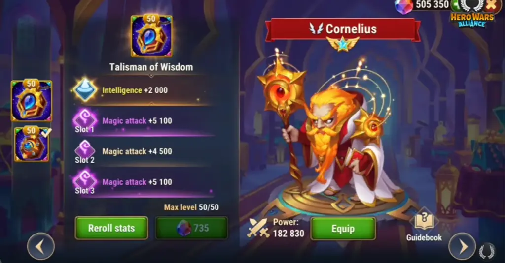 Cornelius Talismans Guide