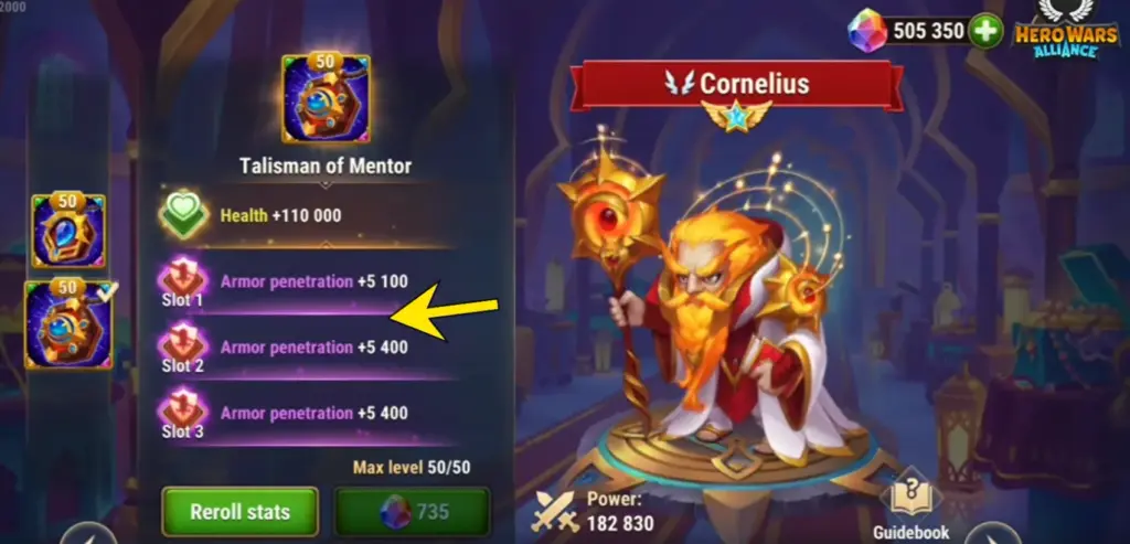 Cornelius Talismans Guide