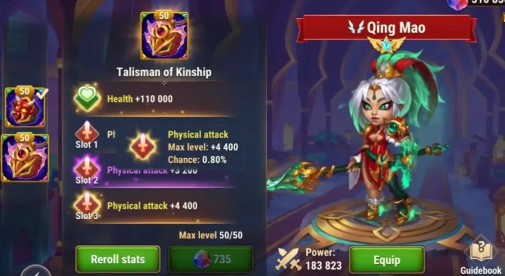 Qing Mao Talismans Guide