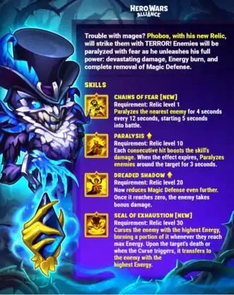 Phobos relic official stats Hero Wars Alliance update