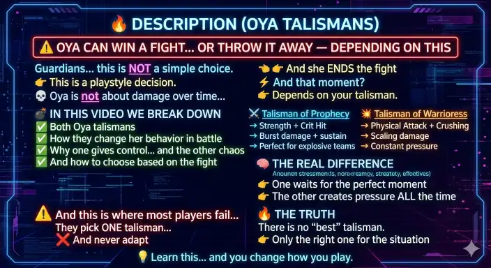 Oya Talisman Stats Comparison Hero Wars Alliance