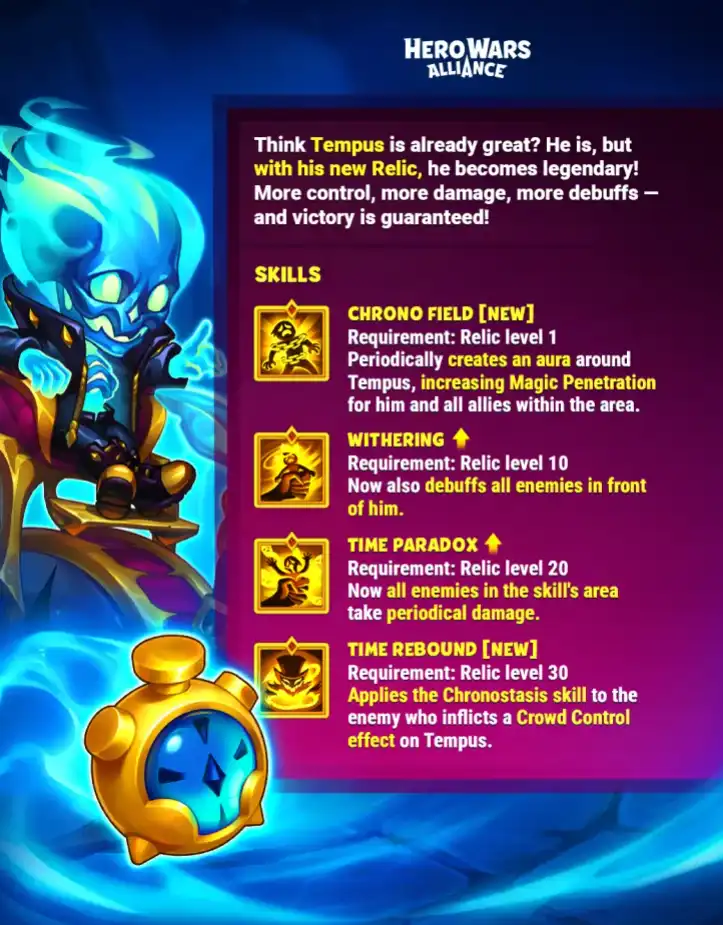 Tempus Relics Official Stats Hero Wars Alliance