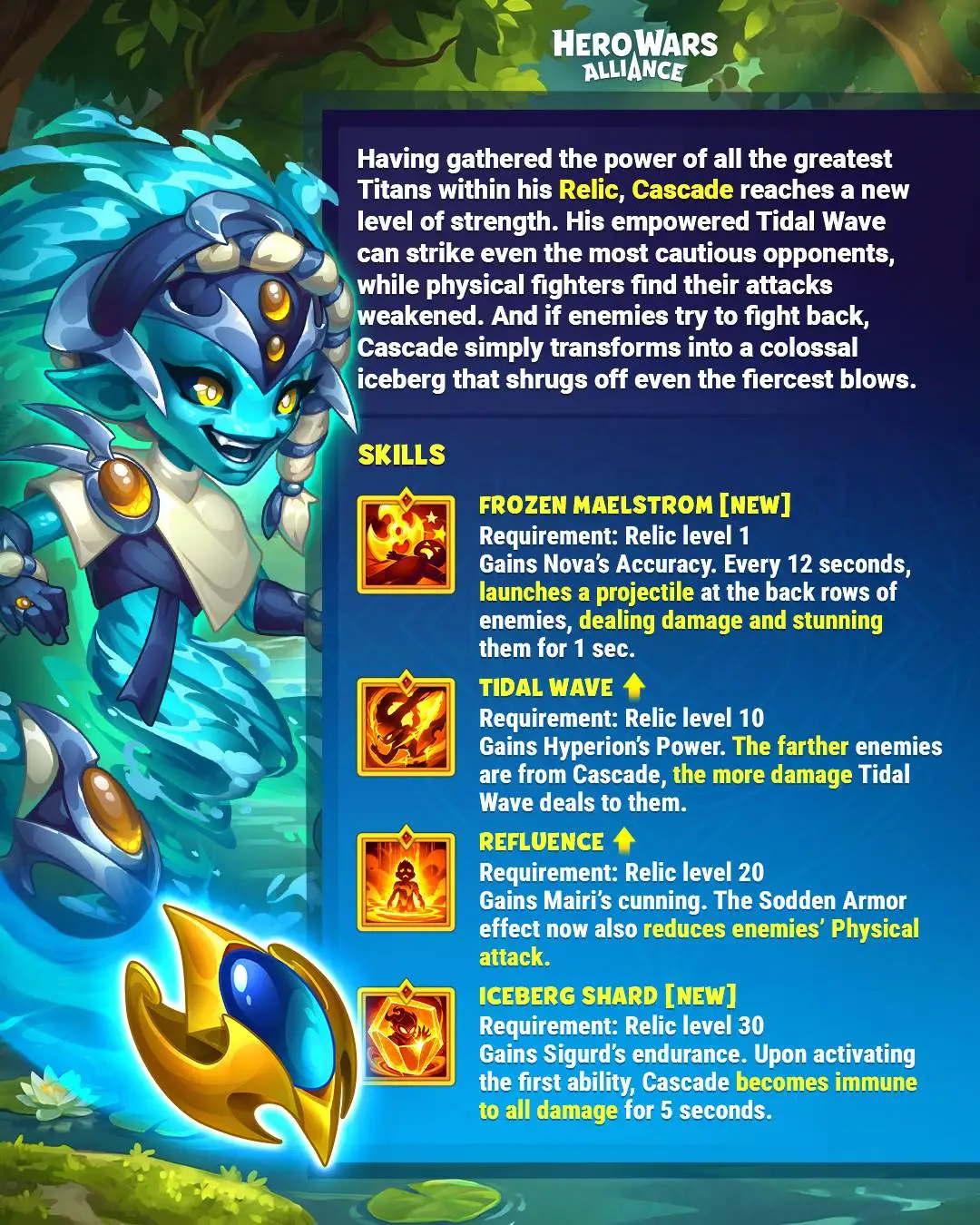 Cascade Relics First Look official stats overview