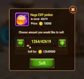 Converting unused XP Potions into Gold