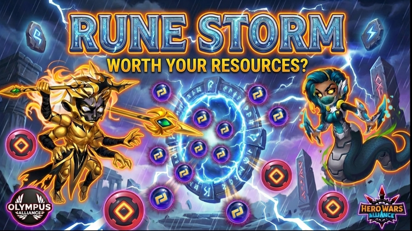 Rune Storm Review objectives and rewards breakdown for Hero Wars Alliance