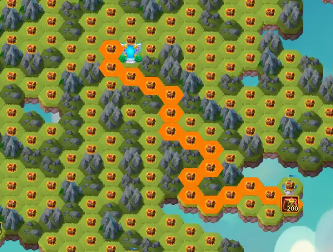 Hero Wars July Map Tower 3 Orange Path 200 Absolute Artifact Chests 17 Moves