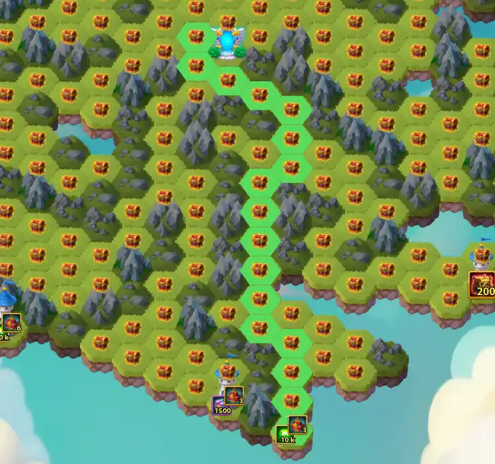 Hero Wars July Map Tower 4 Light Green Path 10000 Emeralds 17 Moves