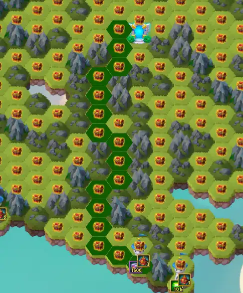 Hero Wars July Map Tower 5 Dark Green Path 1500 Skin Stone Chests 16 Moves