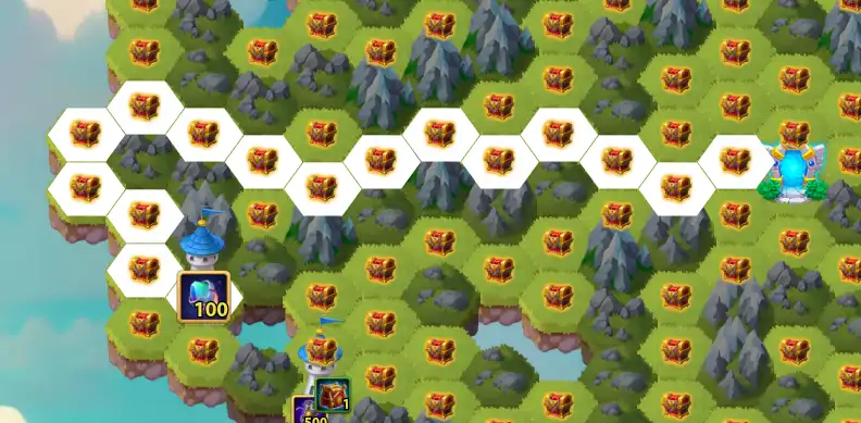 Hero Wars July Map Tower 8 White Path 100 Primal Catalysts 16 Moves
