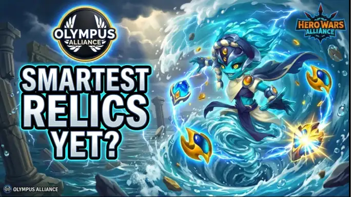 Cascade Relics Analysis showing Cascade channeling water magic surrounded by glowing relics