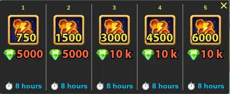 Hero Wars Summer Festival Honey Energy Generator level rewards card