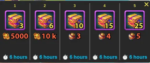 Hero Wars Summer Festival Large Skin Stone Chest Generator level rewards card
