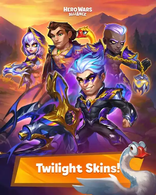 New Twilight Skins from the New Hero Crow Revealed season preview in Hero Wars Alliance